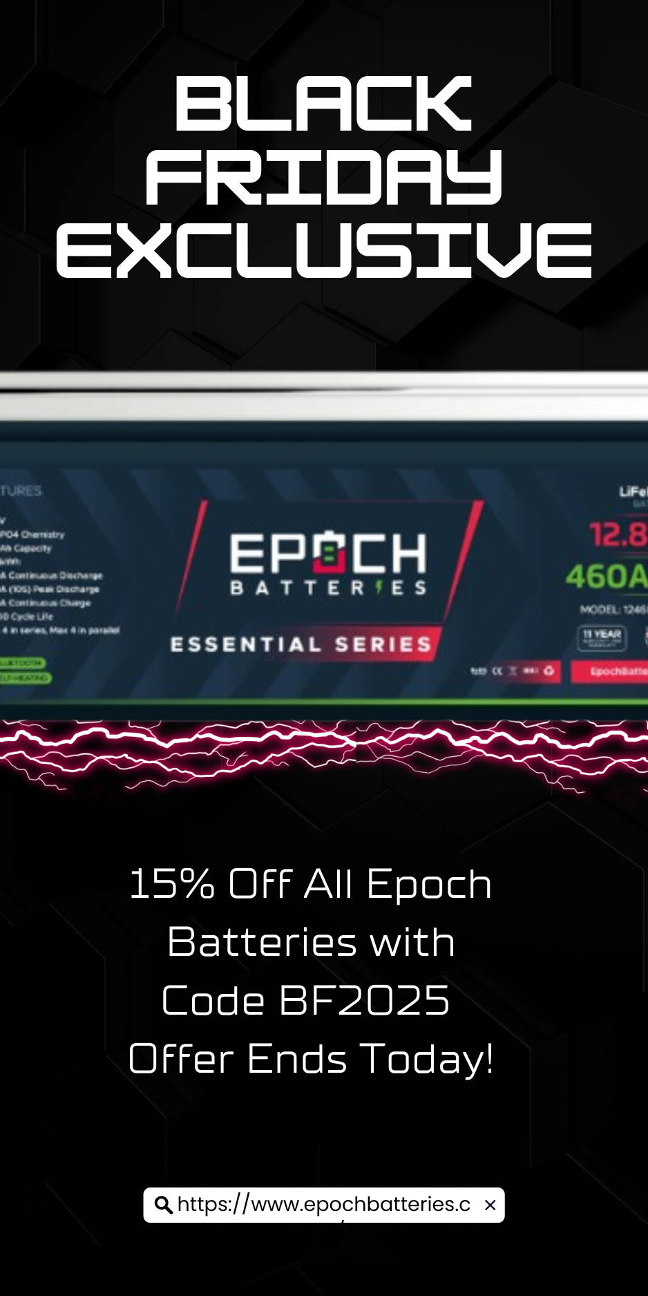 Black Friday Exclusive: 15% Off Epoch Batteries